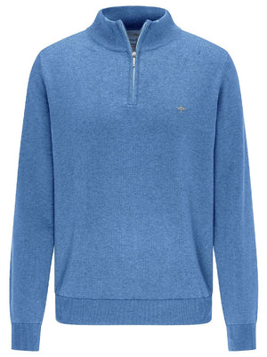 Fynch Hatton Knitwear & Jumpers Fynch Hatton - Superfine Cotton 1/2 Zip Sweater