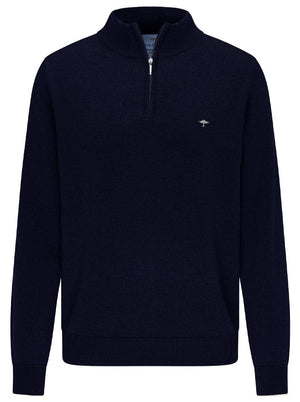 Fynch Hatton Knitwear & Jumpers Fynch Hatton - Superfine Cotton 1/2 Zip Sweater