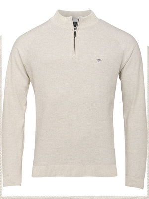 Fynch Hatton Knitwear & Jumpers Fynch Hatton - Superfine Cotton 1/2 Zip Sweater