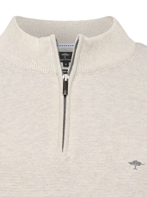 Fynch Hatton Knitwear & Jumpers Fynch Hatton - Superfine Cotton 1/2 Zip Sweater