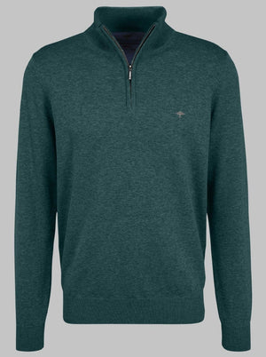 Fynch Hatton Knitwear & Jumpers Fynch Hatton - Superfine Cotton Half Zip Jumper