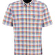 Fynch Hatton Shirts Fynch Hatton - Cotton Slub Check Button Down Short Sleeve Shirt
