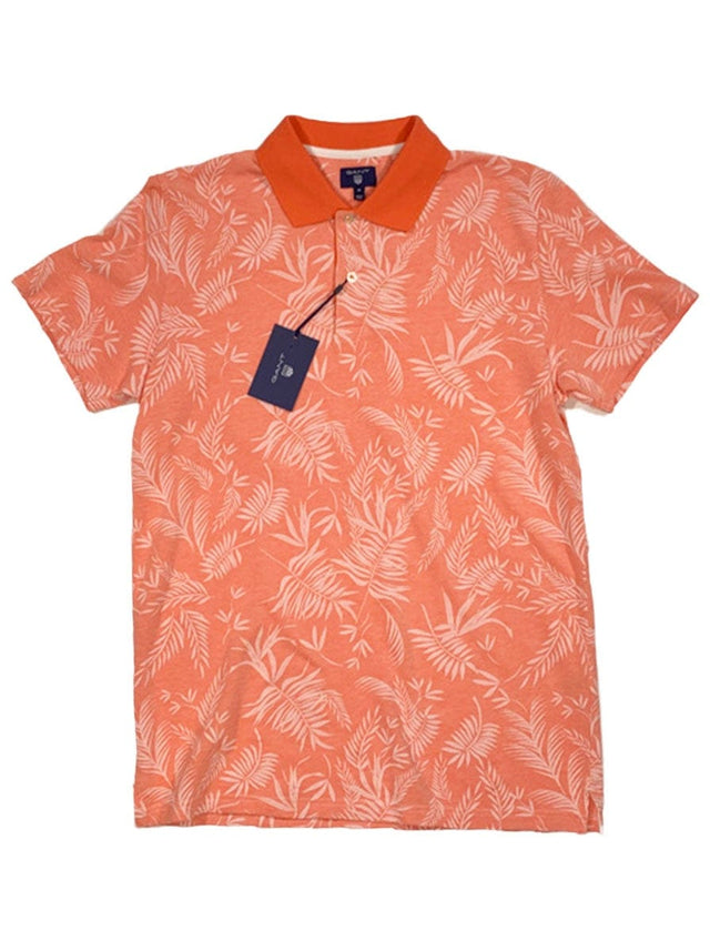 Gant Polo & T-Shirts GANT - All Over Leaf Print Piqué Polo Shirt - Strong Coral