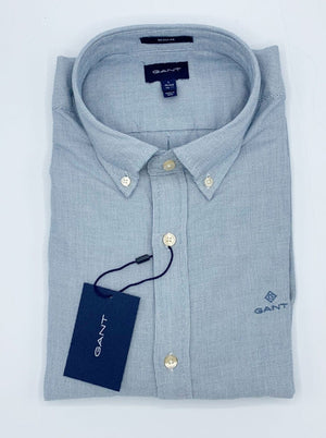 Gant Shirts GANT - Basket Weave fil'a'fill Shirt - Atlantic Blue