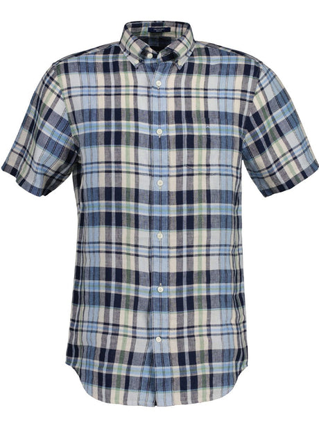 Gant Shirts Gant - Linen Check Short Sleeve Shirt