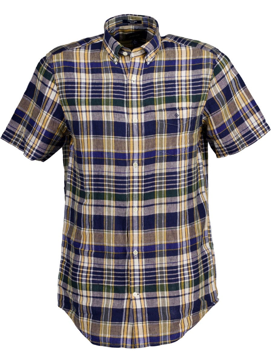 Gant - Linen Madras Check Short Sleeve Shirt – Andrew Gardner