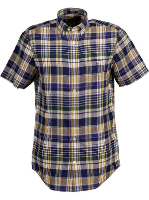 Gant Shirts Gant - Linen Madras Check Short Sleeve Shirt