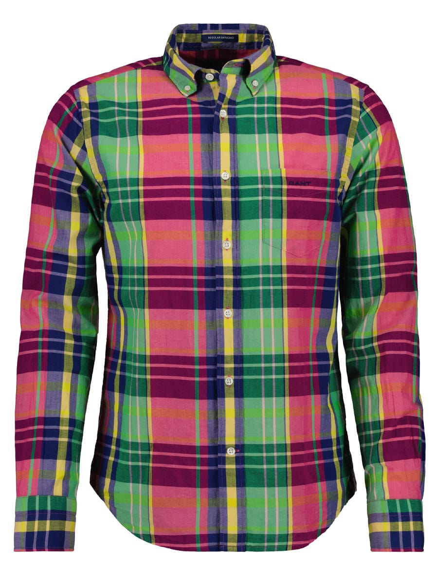 COOTIE / Madras Check L/S Shirt -Black-
