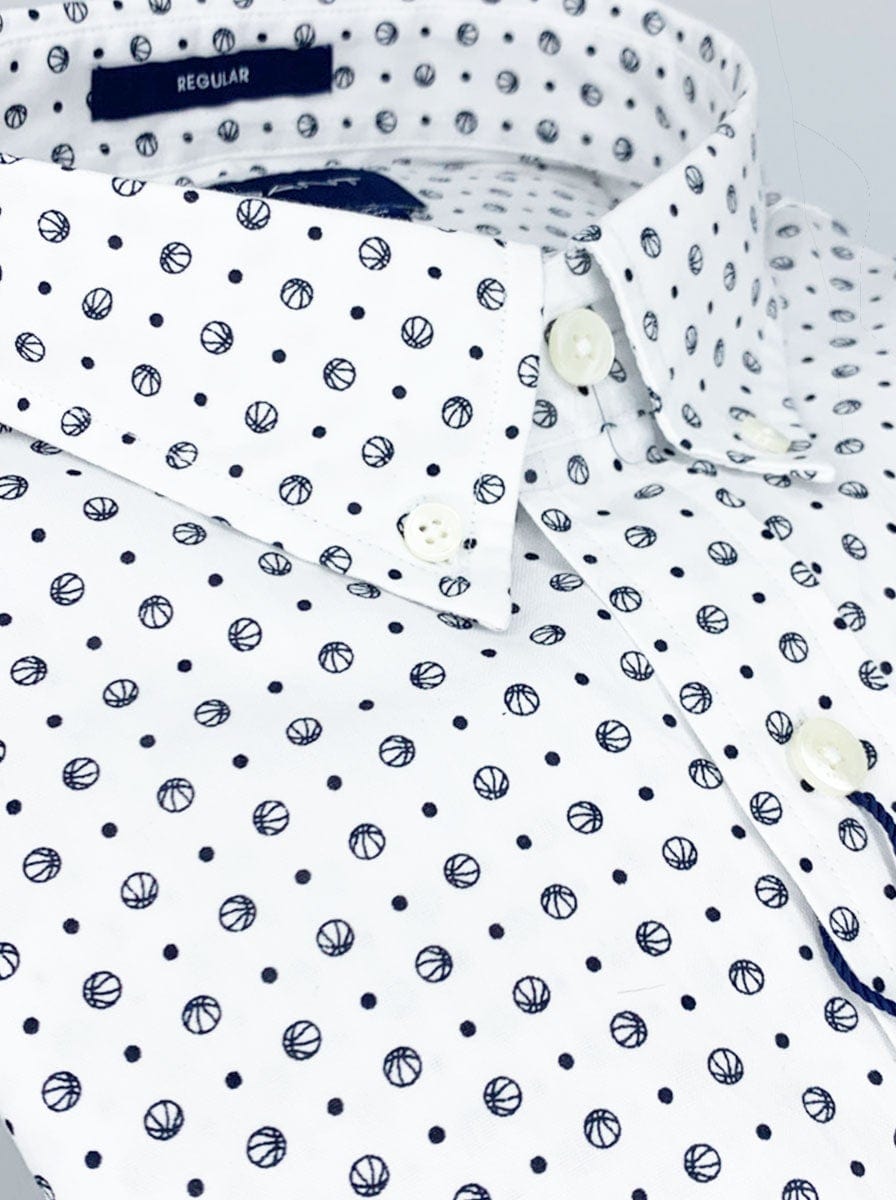 Gant Shirts GANT - Micro Spot Print Shirt - White