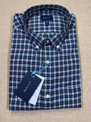 Gant Shirts GANT Tech Prep™ Micro Tartan Twill Shirt - Colour Ivy Green