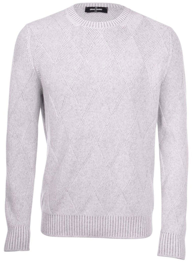 Gran Sasso Knitwear & Jumpers Gran Sasso - Crew Neck Diamond Patterned Knit Jumper