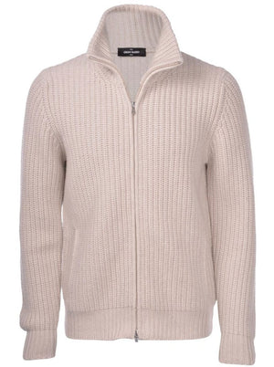 Gran Sasso Knitwear & Jumpers Gran Sasso - Full Zip Fisherman's Rib Cashmere/Wool Knit