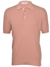 Gran Sasso Polo & T-Shirts Gran Sasso - Knitted Popcorn Weave Cotton Polo Shirt