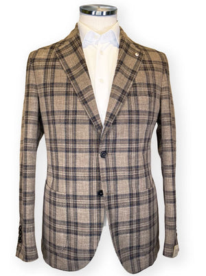 Luigi Bianchi Jacket/Blazer L.B.M - Cotton Unstructured Check Jacket