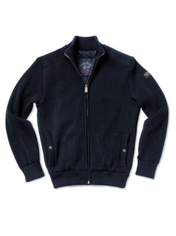 Paul & Shark Coats Paul & Shark Pure Wool English Ribbed Jacket - Colour Navy