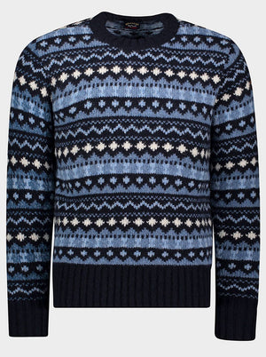 Paul & Shark Knitwear & Jumpers Paul & Shark - Fisherman crewneck geometric print jumper