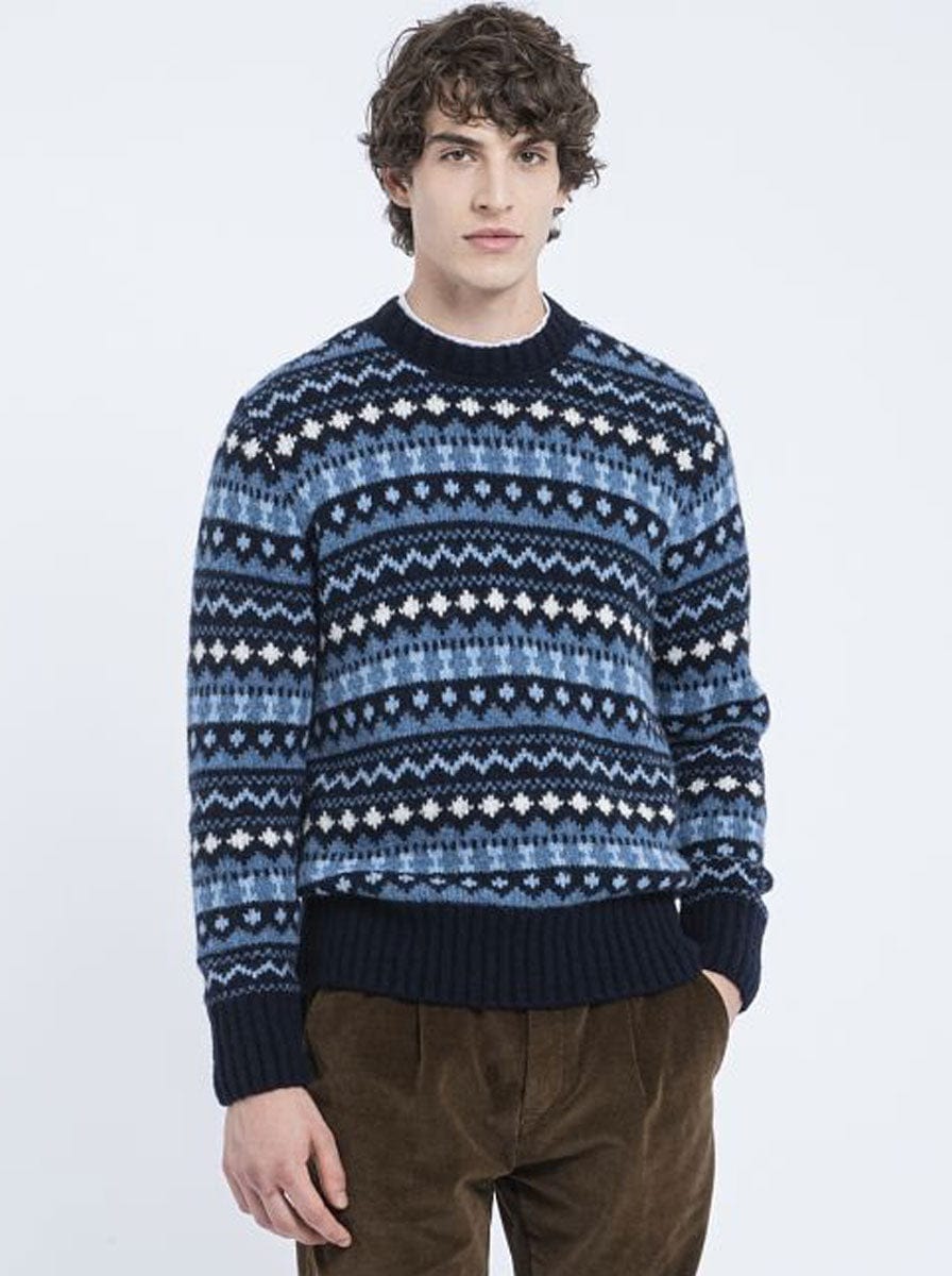 Paul & Shark Knitwear & Jumpers Paul & Shark - Fisherman crewneck geometric print jumper