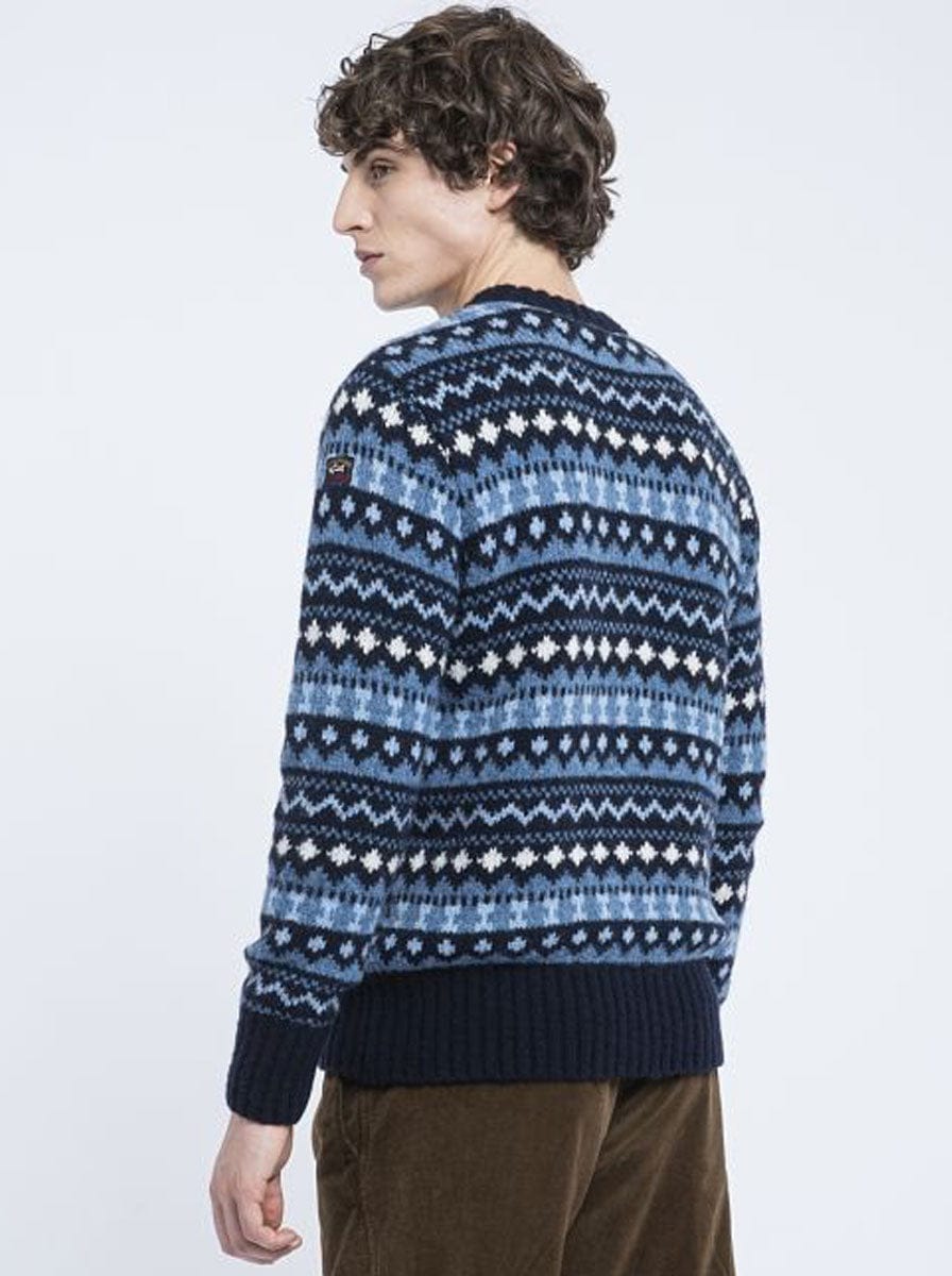 Paul & Shark Knitwear & Jumpers Paul & Shark - Fisherman crewneck geometric print jumper