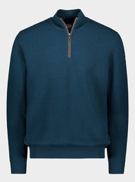 Paul & Shark Knitwear & Jumpers Paul & Shark - Wool half zip sweater with suede details
