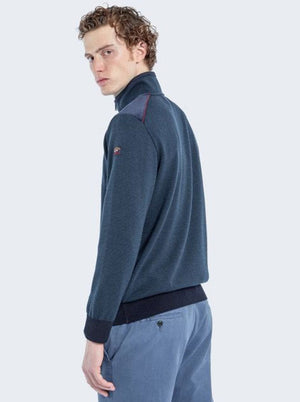 Paul & Shark Knitwear & Jumpers Paul & Shark - Wool half zip sweater with velvet details