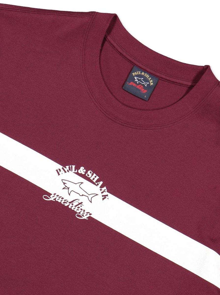 Paul & Shark Polo & T-Shirts Paul & Shark Long Sleeve T-Shirt - Burgundy / Off White