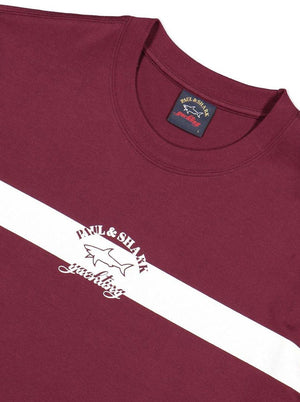 Paul & Shark Polo & T-Shirts Paul & Shark Long Sleeve T-Shirt - Burgundy / Off White