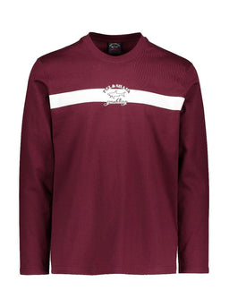 Paul & Shark Polo & T-Shirts Paul & Shark Long Sleeve T-Shirt - Burgundy / Off White