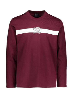 Paul & Shark Polo & T-Shirts Paul & Shark Long Sleeve T-Shirt - Burgundy / Off White