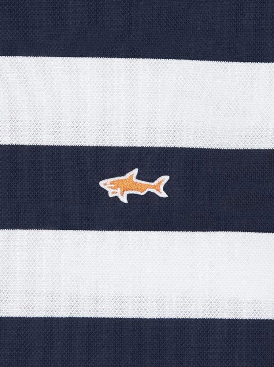 Paul & Shark Polo & T-Shirts Paul & Shark - Organic Cotton Striped Piqué Polo With Shark Badge