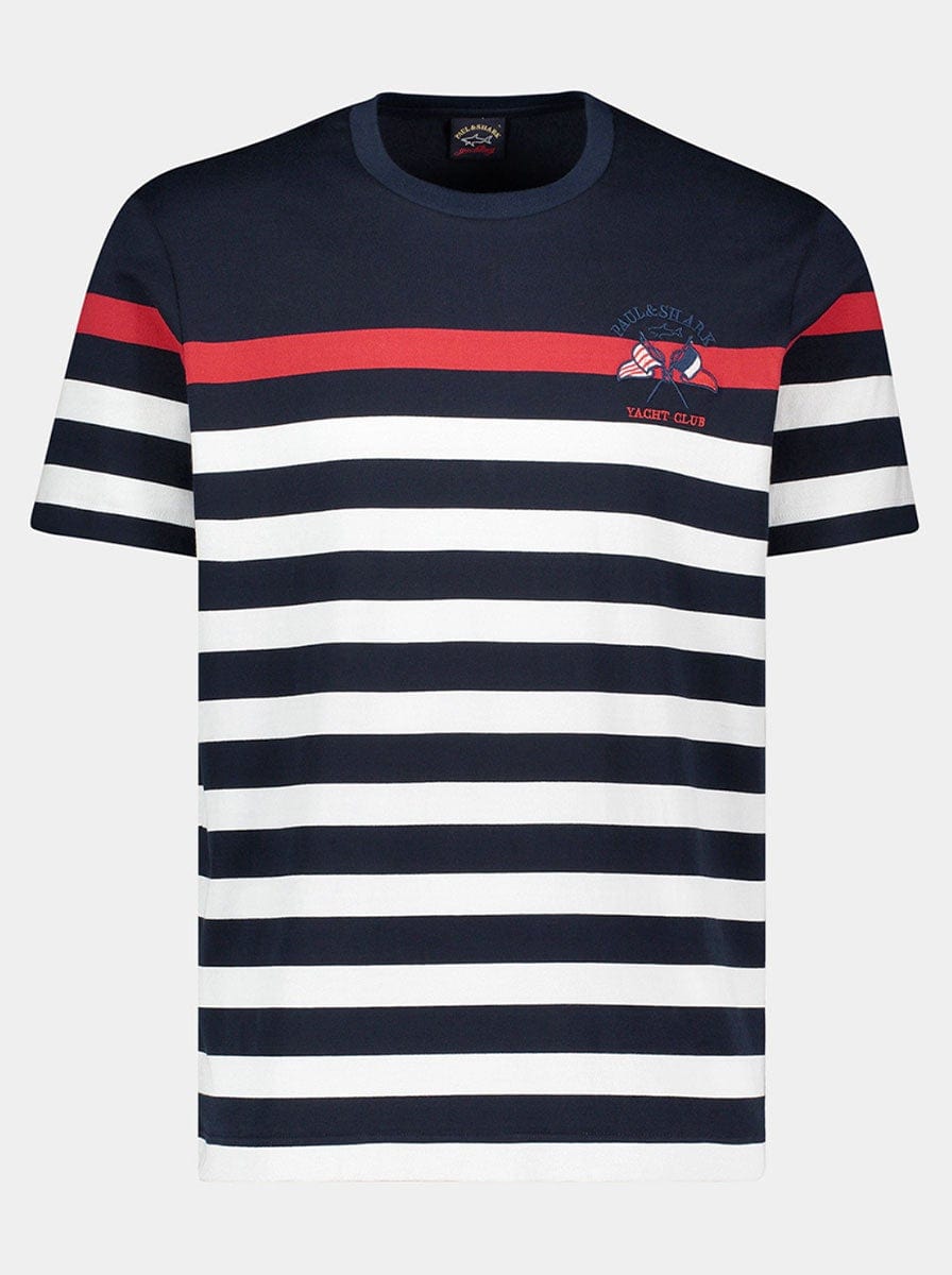 Paul Shark Striped T Shirt w Embroidered Logo Andrew Gardner