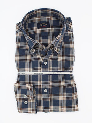 Paul & Shark Shirts Paul & Shark - Flannel Check Button Down Collar Shirt