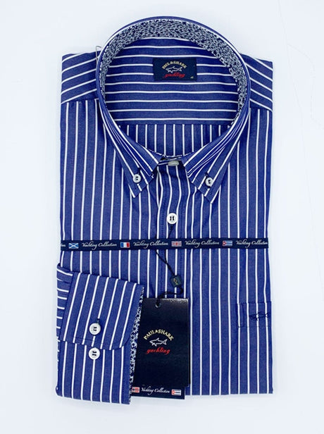 Paul & Shark Shirts Paul & Shark Stripe Shirt - Colour Blue
