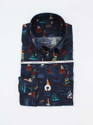 Paul & Shark Shirts Paul & Shark - Yacht Print Button Down Collar Shirt