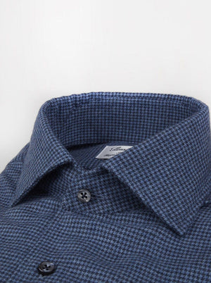 Stenströms Shirts Stenströms - Houndstooth Flannel Fitted Body Shirt