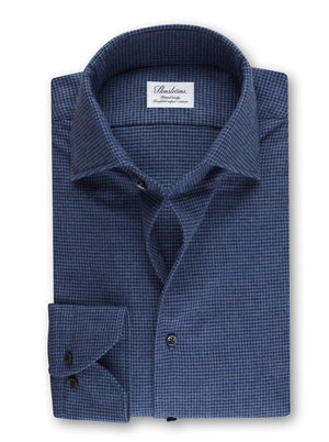 Stenströms Shirts Stenströms - Houndstooth Flannel Fitted Body Shirt