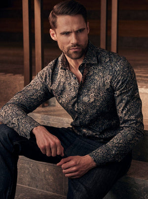 Stenströms Shirts Stenströms - Paisley Print Fitted Body Shirt